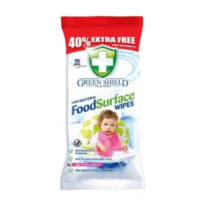 Мокри кърпи Green Shield Food Surface антибактериални 99.9пр(Листерия, Ешерия коли и Салмонела) 70бр